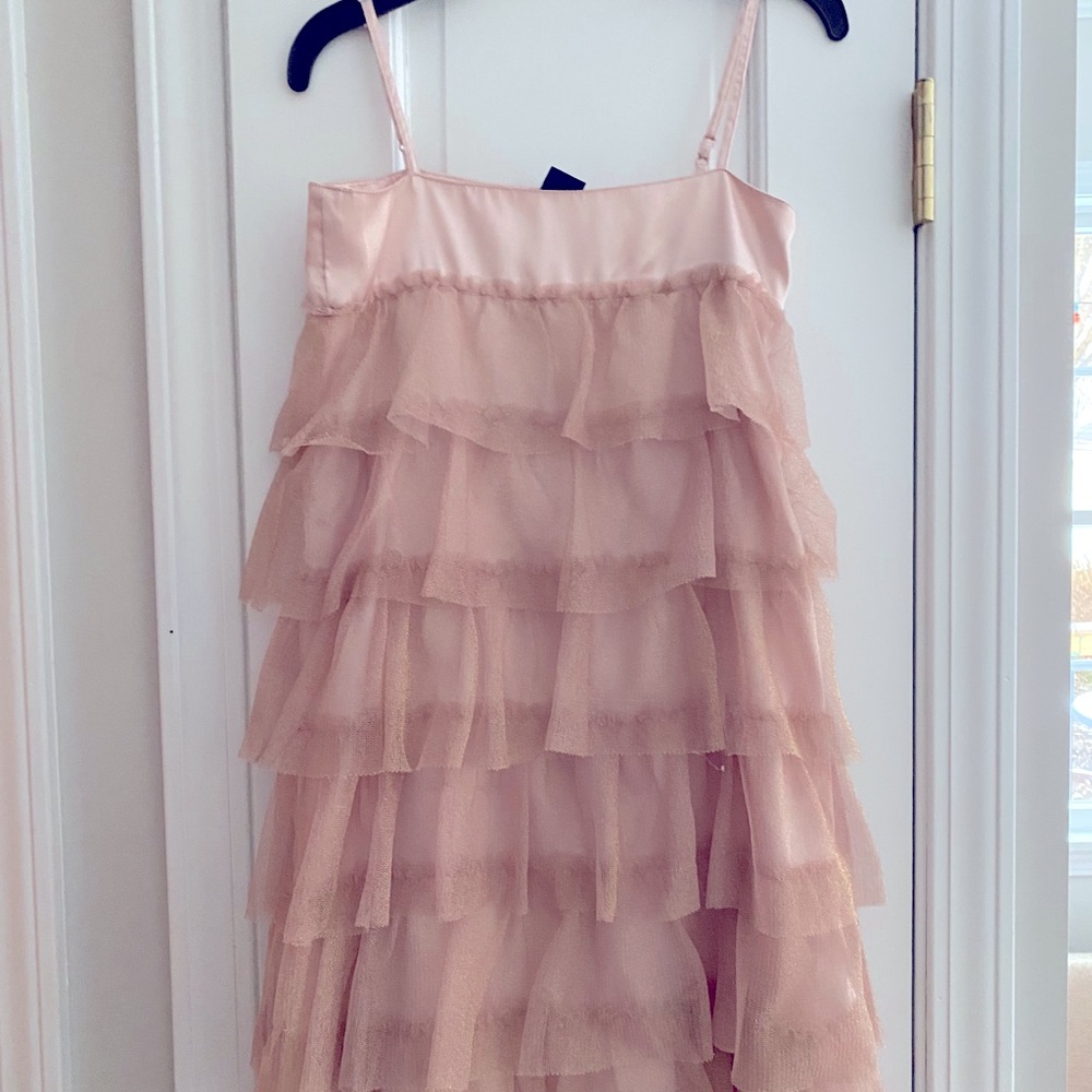 Layered tule/silk dress